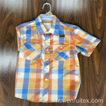 Chemise en coton polyester Imprimé Chemises normales à carreaux